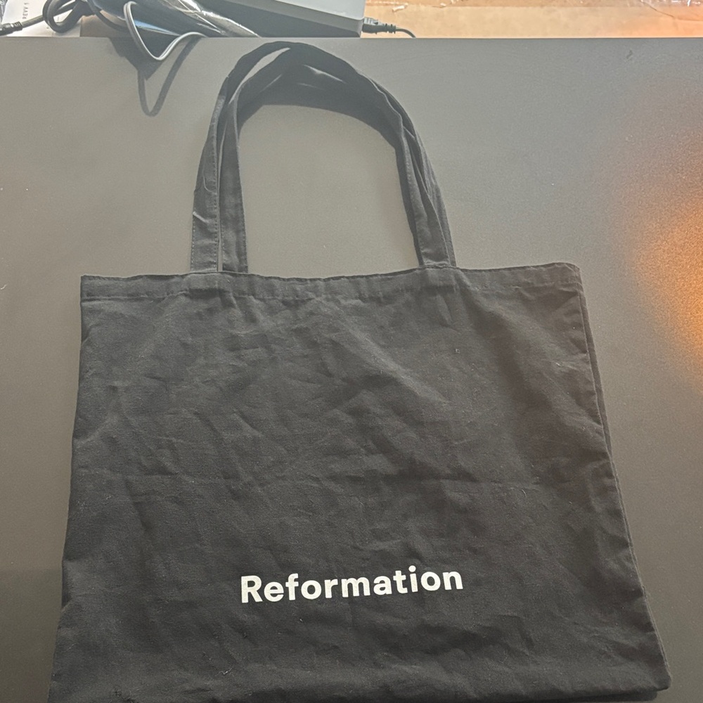 Reformation Classic Black Canvas Tote